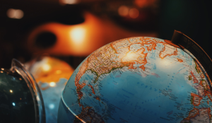 Focus photo of a globe
