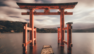 Torii gate in Hakone, Japan