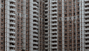 Brown and white high-rise concrete building in Moscow, Russia